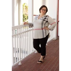 Plus Size Tank Burberry Print Blouse